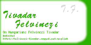 tivadar felvinczi business card